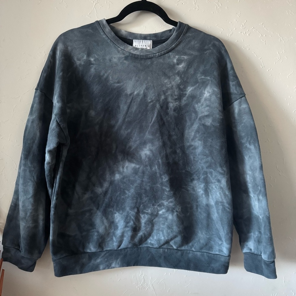 ANTHROPOLOGIE ALL FENIX Aryah Blue Tie-dye Crew Neck Women’s Size S